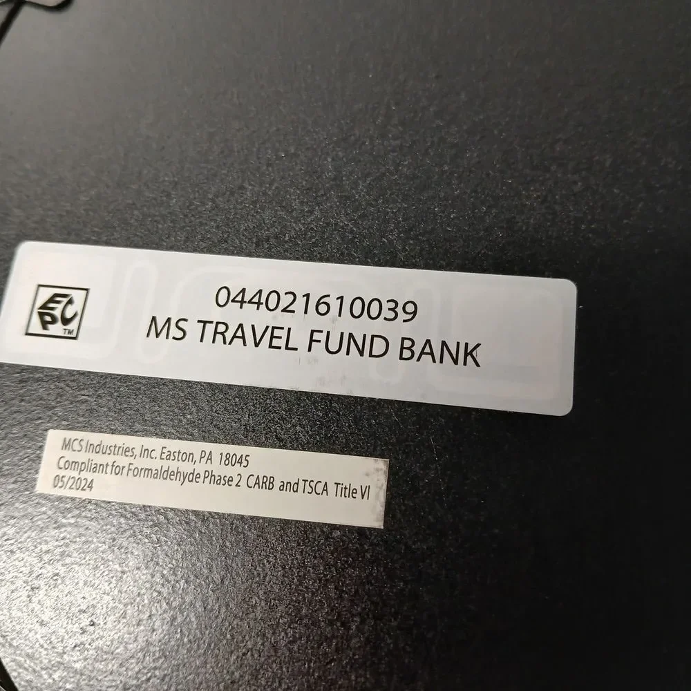 MAINSTAYS Espresso Brown Wood Decorative Modern Travel Fund Money Savings Bank